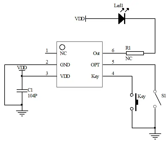 EC6D-5BD開關(guān)機(jī)芯片DFN封裝低功耗國(guó)產(chǎn)手電筒電子開關(guān)芯片